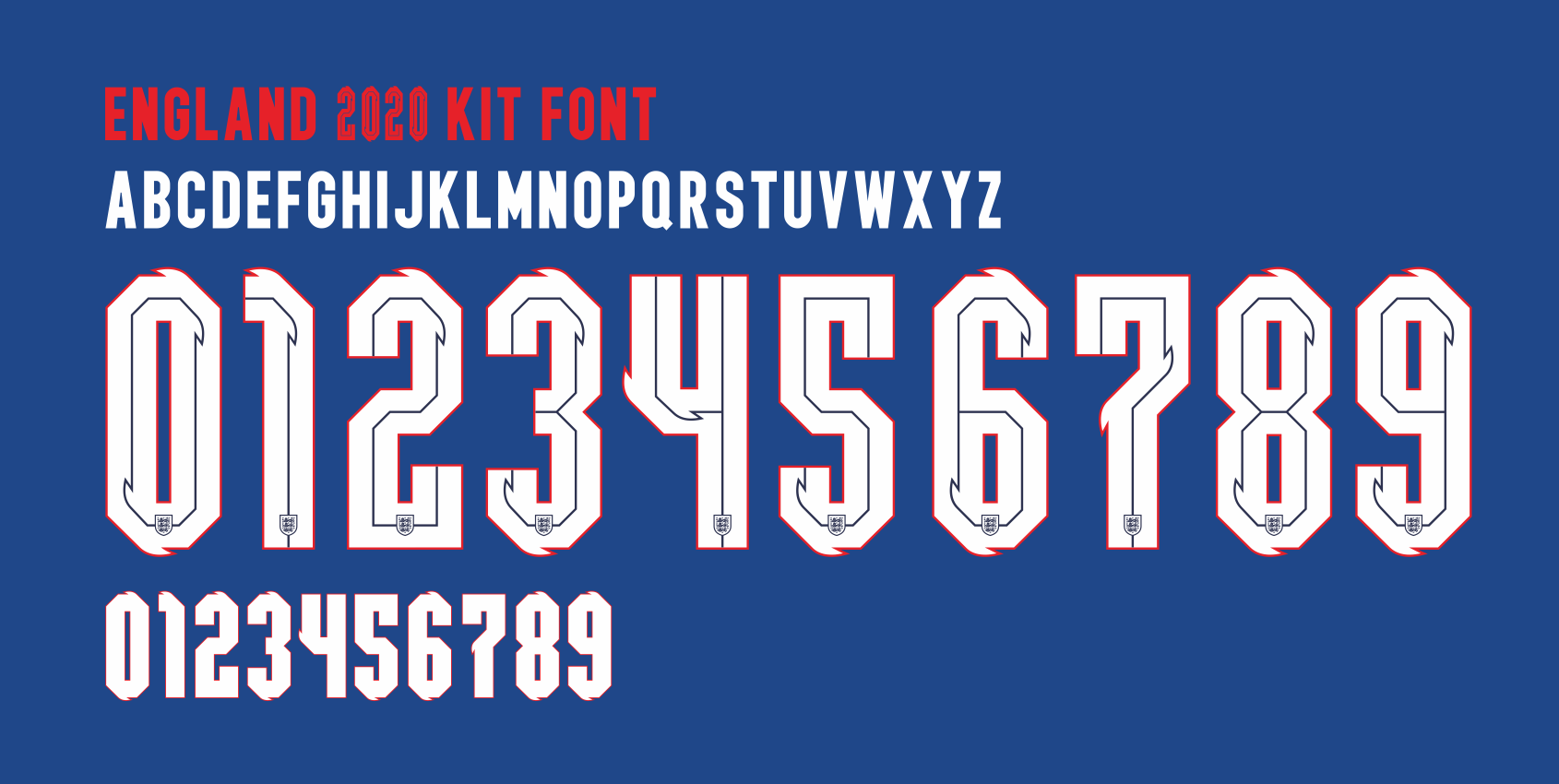 England EURO 2020 - Font & Vector