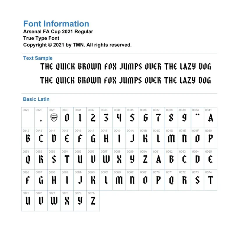 O2 Arsenal Font Adidas Arsenal FA Cup 2020-2021 Kit Font & Vector - Font & Vector