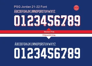 PSG Jordan UCL UEFA 21-22 Kit Font