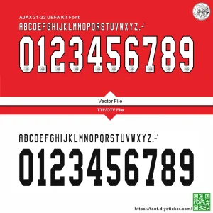 Ajax 2021-22 UCL Kit Font