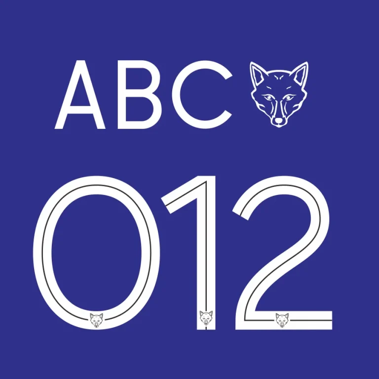 Leicester City FC 2021-22 Kit Font & Vector