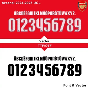 Arsenal 24-25 Kit Font Vector Download