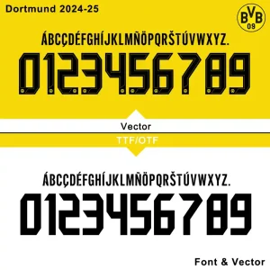 BVB Dortmund 24-25 Kit Font Vector Download