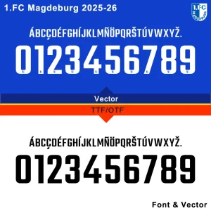 1.FC Magdeburg 2024/2025 font vector files in TTF, OTF, AI, CDR, PDF formats for download