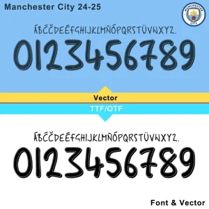 Manchester City 24-25 Font Vector