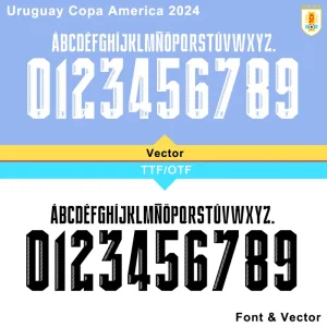 Uruguay Copa America 2024 Font Vevtor