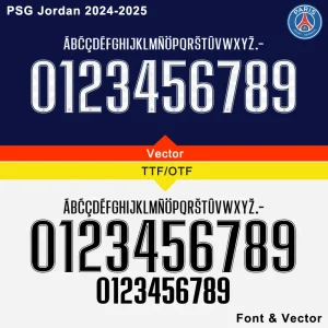 PSG Jordan 2024-25 kit font download