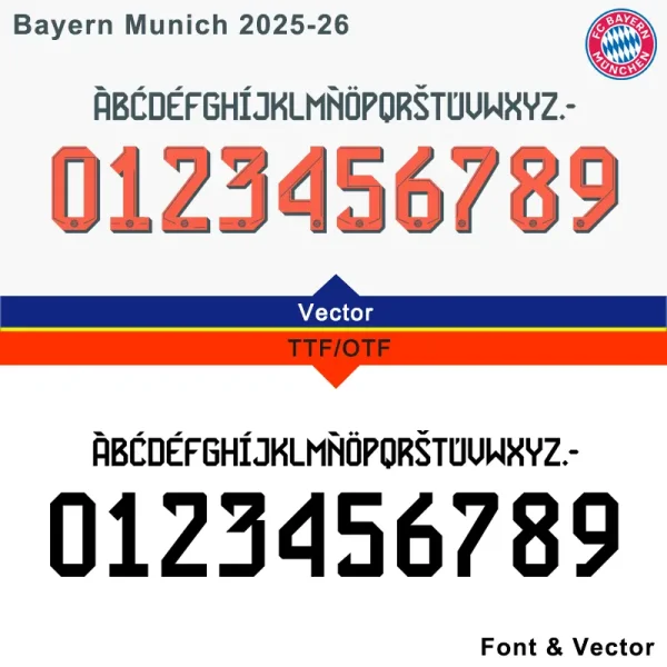 Bayern Munich 2025-26 Font - TTF, OTF, CDR, PDF Files