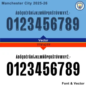 Manchester City 2025-26 Font - TTF, OTF, CDR, PDF Files