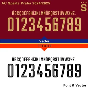 AC Sparta Praha 2024/2025 font and vector files (TTF, OTF, AI, CDR, PDF)