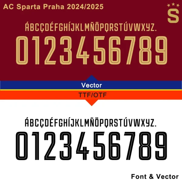 AC Sparta Praha 2024/2025 font and vector files (TTF, OTF, AI, CDR, PDF)