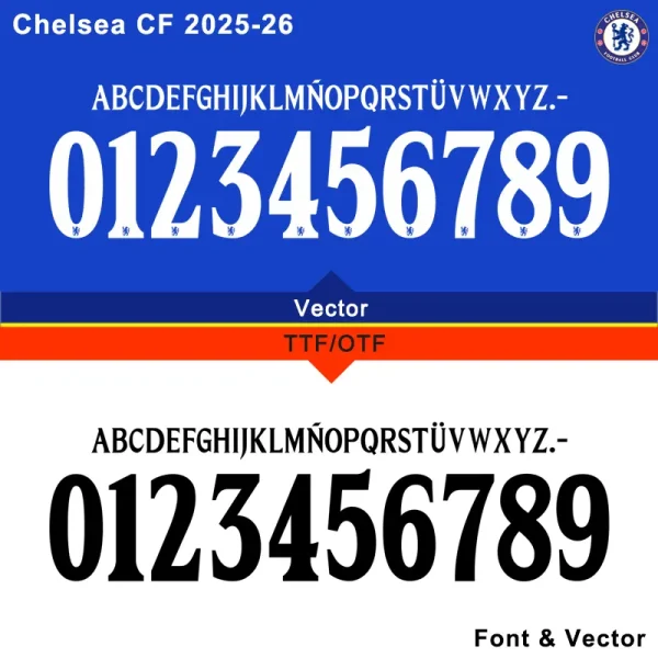 Chelsea 2025 2026 font vector files download