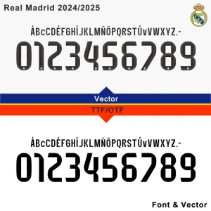 Real Madrid 2025/2026 Font Package - TTF, OTF, Vector Files