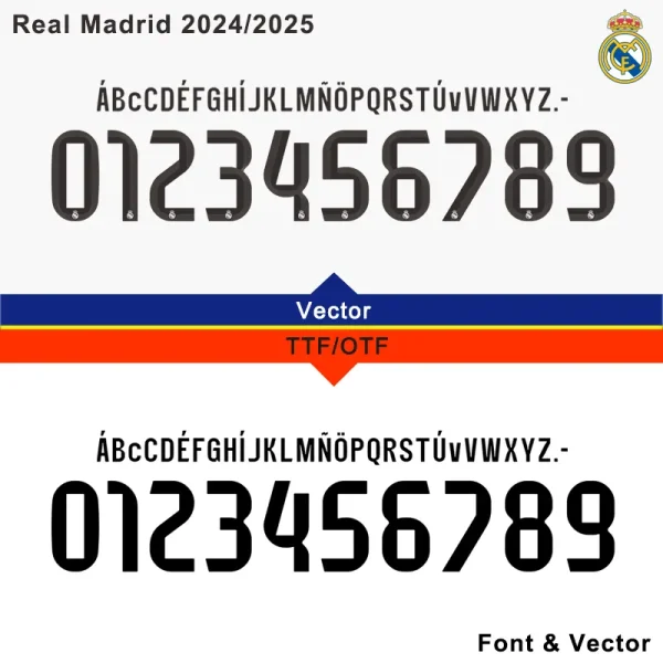Real Madrid 2025/2026 Font Package - TTF, OTF, Vector Files