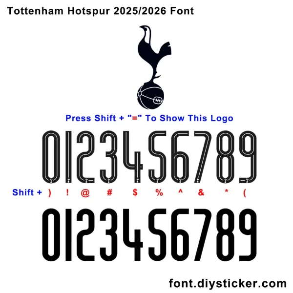 Tottenham hotspur 2025 2026 font kit files