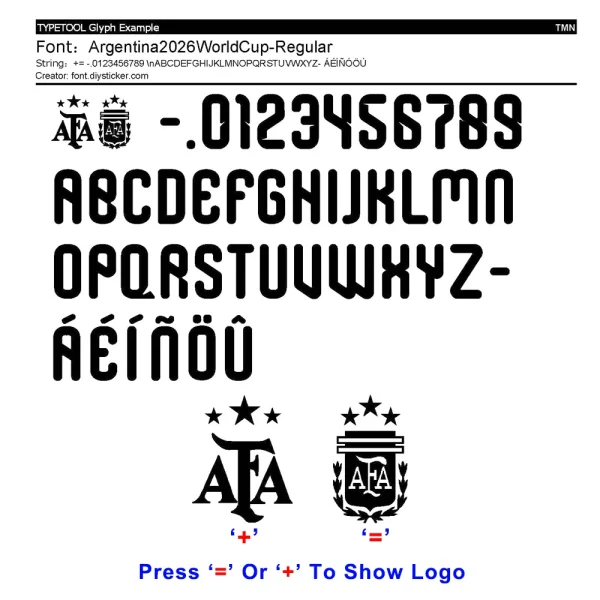 Argentina 2026 World Cup Font Pdf Vector File Downloads