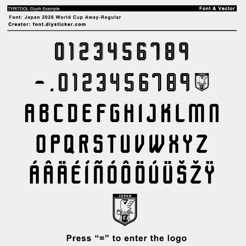 Japan 2026 World Cup Away Font (TTF/OTF/AI/CDR/PDF)
