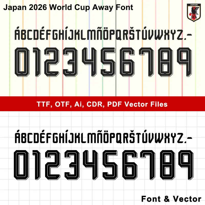 Japan 2026 World Cup Away Font (TTF/OTF/AI/CDR/PDF)