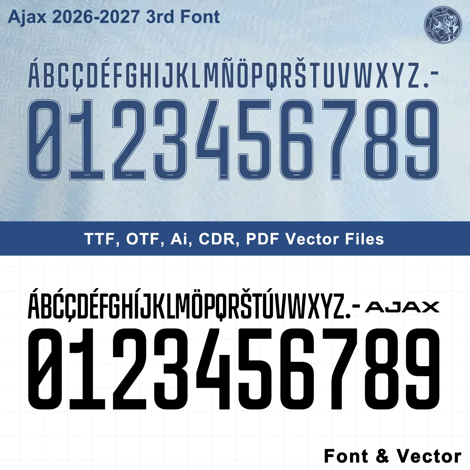 AFC Ajax 2026-2027 Third Kit Font | TTF OTF AI CDR Vector Files